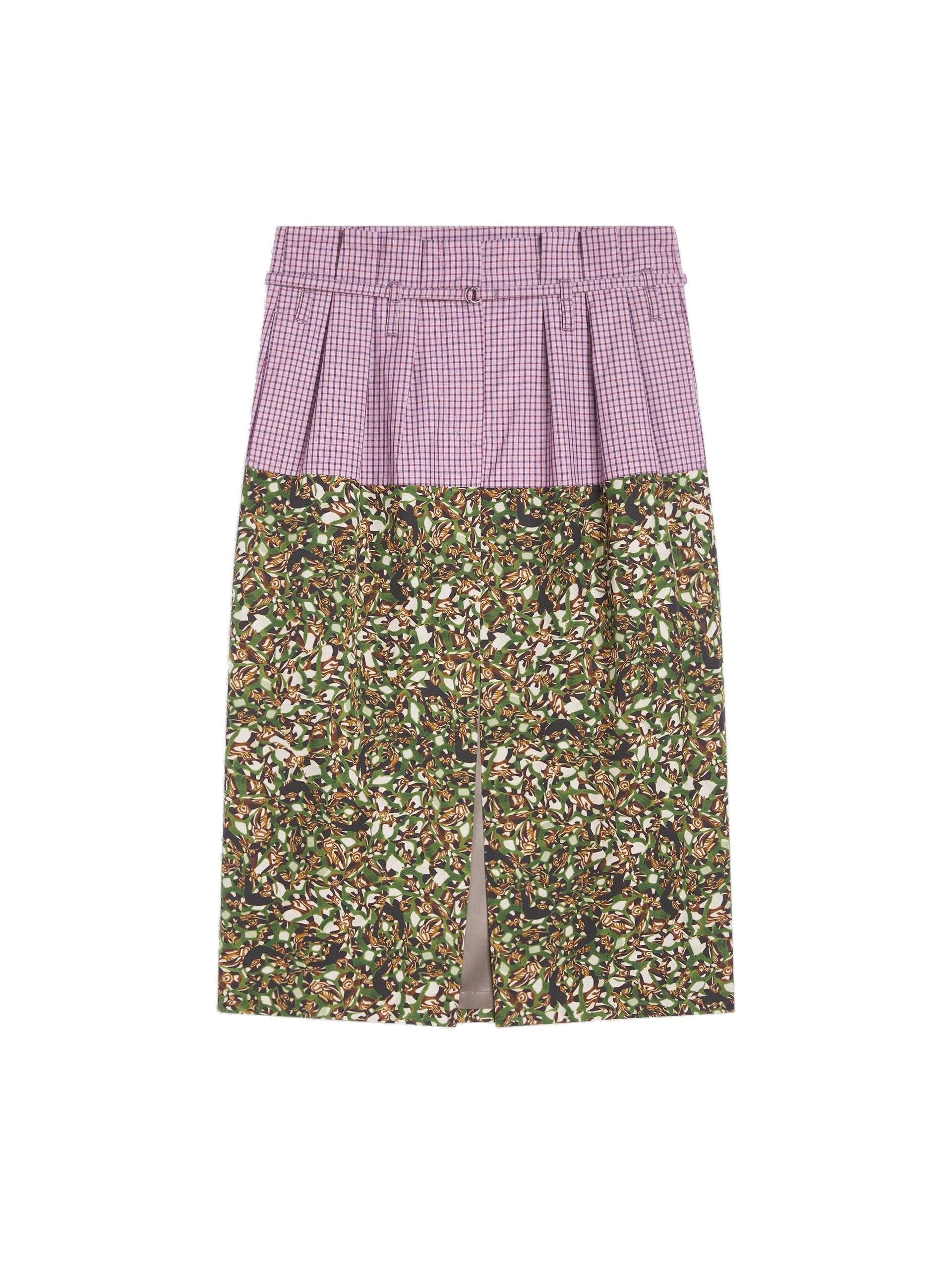 Dries Van Noten Belted contrast skirt in Bottle | Skirts | Coveti Dries Van Noten Belted contrast skirt in Bottle | Skirts | Coveti