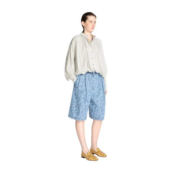 Belted denim shorts in Blue - Image 3