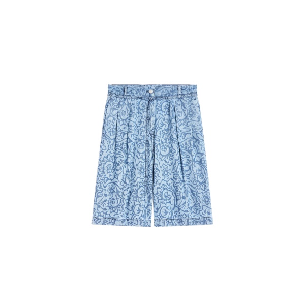 Dries Van Noten Belted denim shorts in Blue | Shorts | Coveti