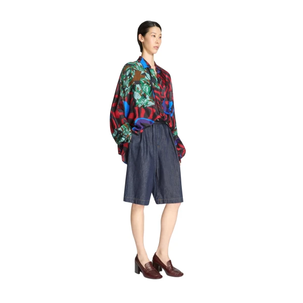 Belted denim shorts in Indigo - Image 3