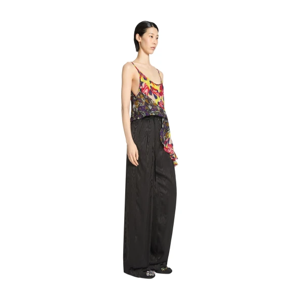 Belted moiré pants in Black - Image 3