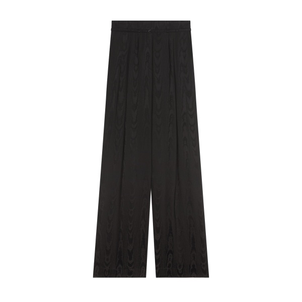Dries Van Noten Belted moiré pants in Black | Pants | Coveti