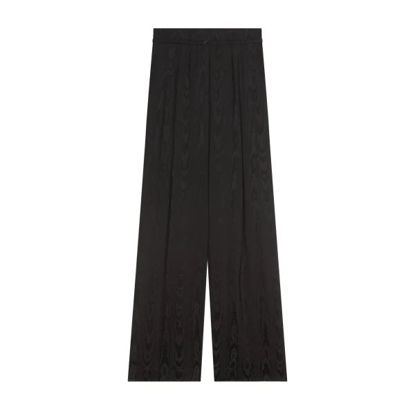 Dries Van Noten Belted moiré pants in Black | Pants | Coveti