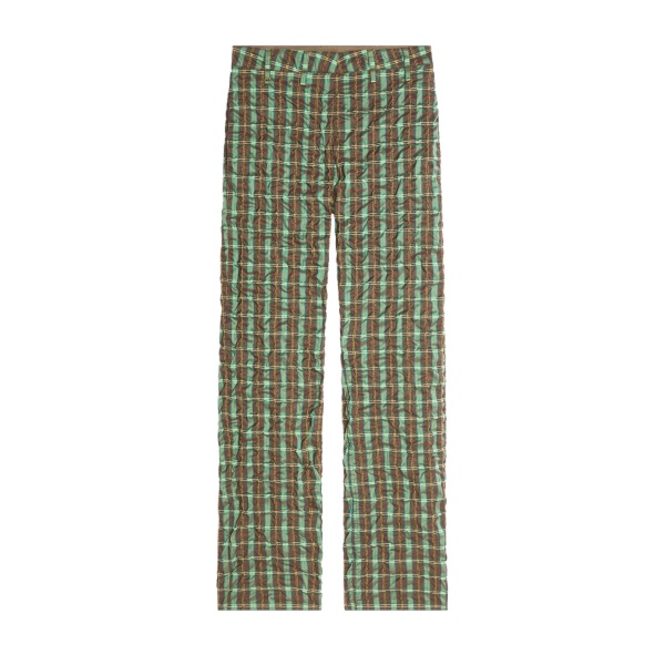 Dries Van Noten Belted seersucker pants in Khaki | Pants | Coveti