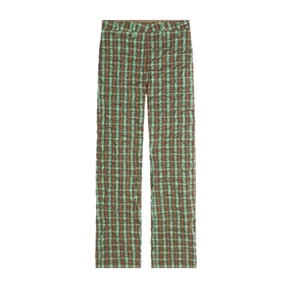 Dries Van Noten Belted seersucker pants in Khaki | Pants | Coveti