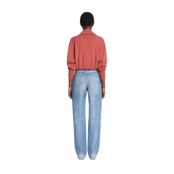 Belted straight-leg denim pants in Blue - Image 4
