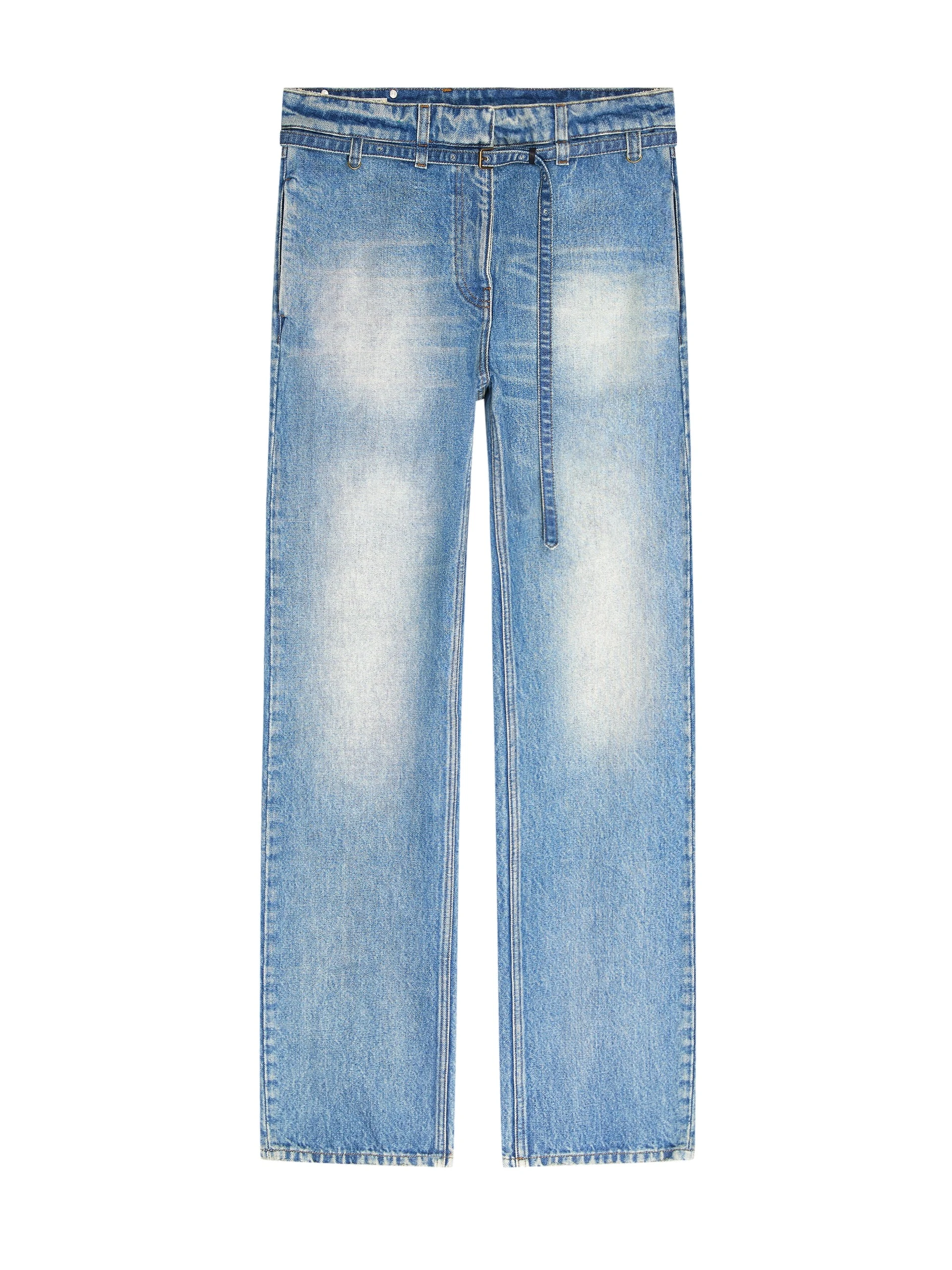 Dries Van Noten Belted straight-leg denim pants in Blue | Pants | Coveti Dries Van Noten Belted straight-leg denim pants in Blue | Pants | Coveti