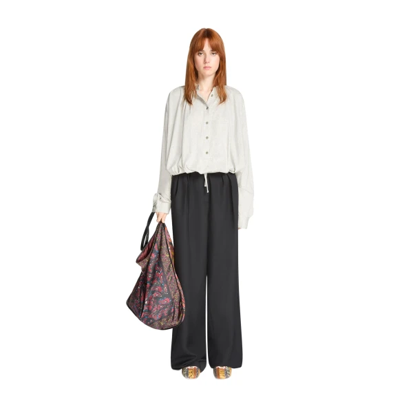 Belted wool pants in Black - Image 2