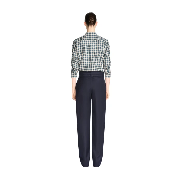Belted wool pants in Navy - Image 4