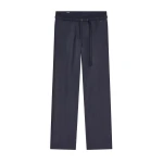 Dries Van Noten Belted wool pants in Navy | Pants | Coveti