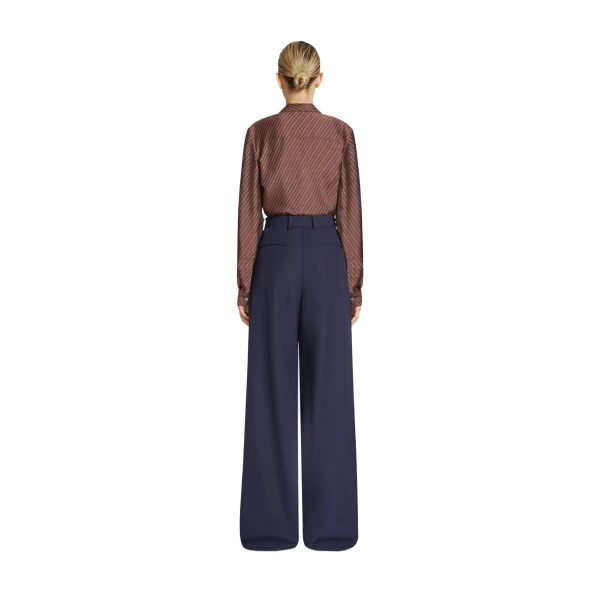 Belted wool trousers in Navy - Image 4