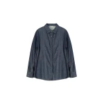 Dries Van Noten Bleached denim cocoon shirt in Indigo | Tops | Coveti
