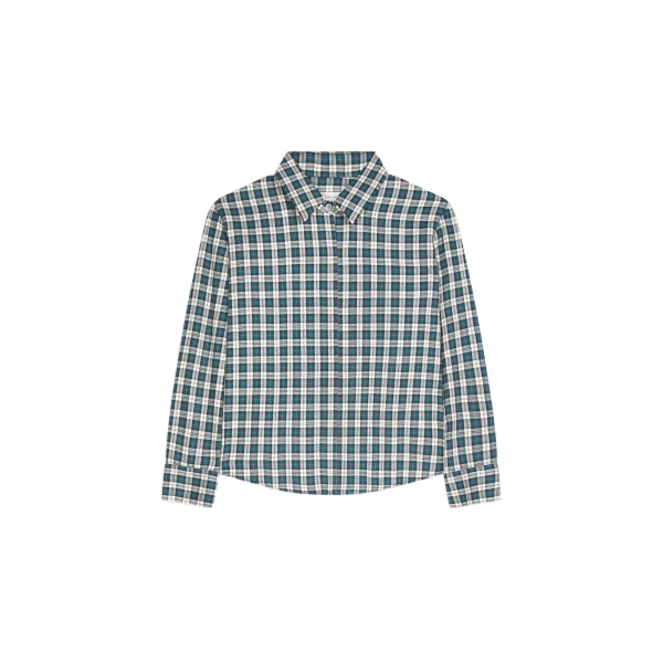 Dries Van Noten Boxy mini shirt in Petrol | Tops | Coveti