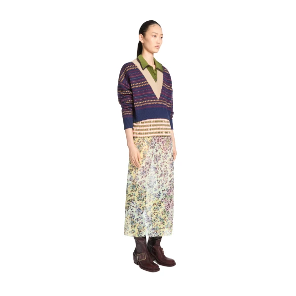 Boxy wool sweater in Navy - Image 3