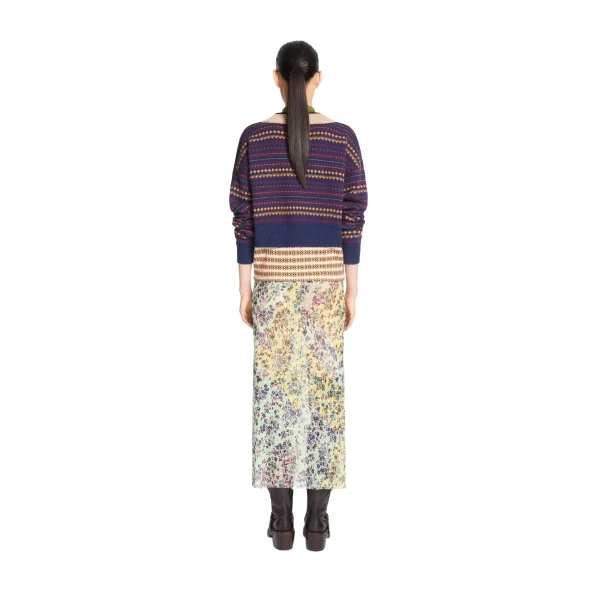 Boxy wool sweater in Navy - Image 4