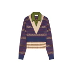 Dries Van Noten Boxy wool sweater in Navy | Knitwear | Coveti