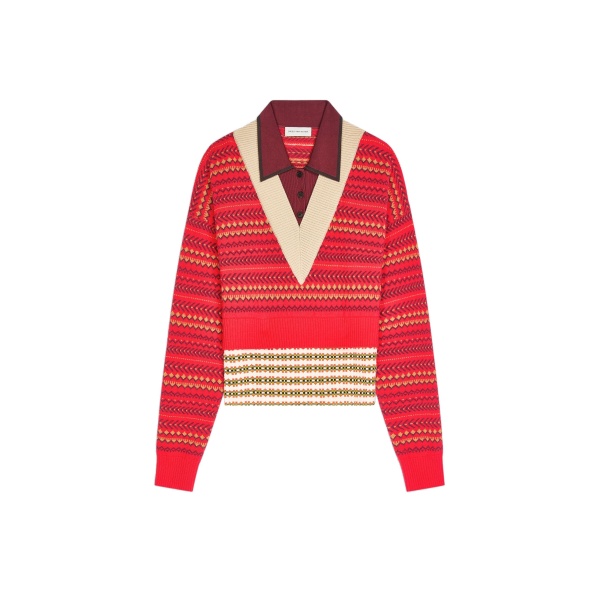 Dries Van Noten Boxy wool sweater in Red | Knitwear | Coveti