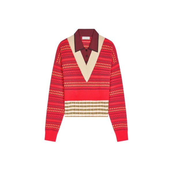 Dries Van Noten Boxy wool sweater in Red | Knitwear | Coveti