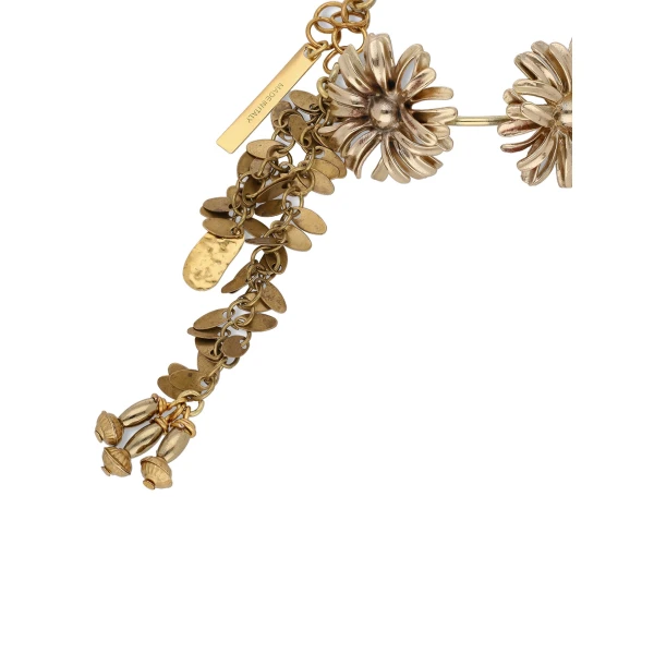 Chain floral bracelet in Old Brass - Image 4