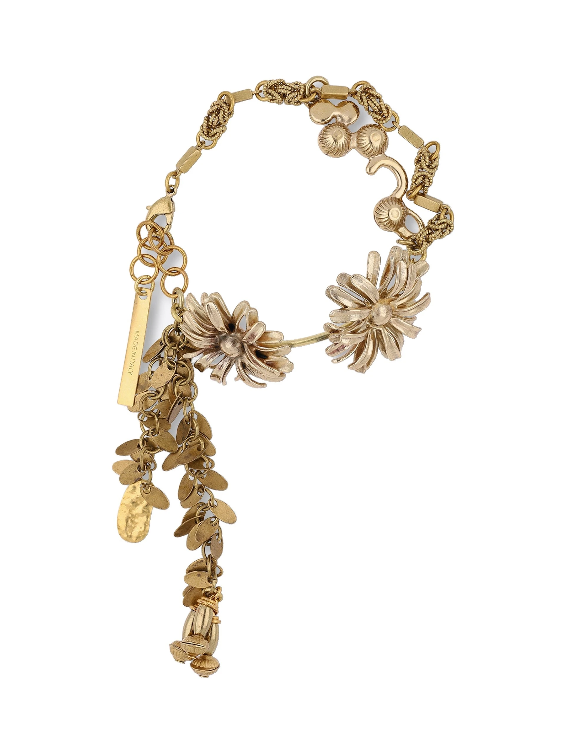 Dries Van Noten Chain floral bracelet in Old Brass | Bracelets | Coveti Dries Van Noten Chain floral bracelet in Old Brass