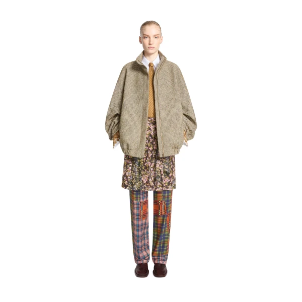Checked bomber jacket in Tan - Image 2