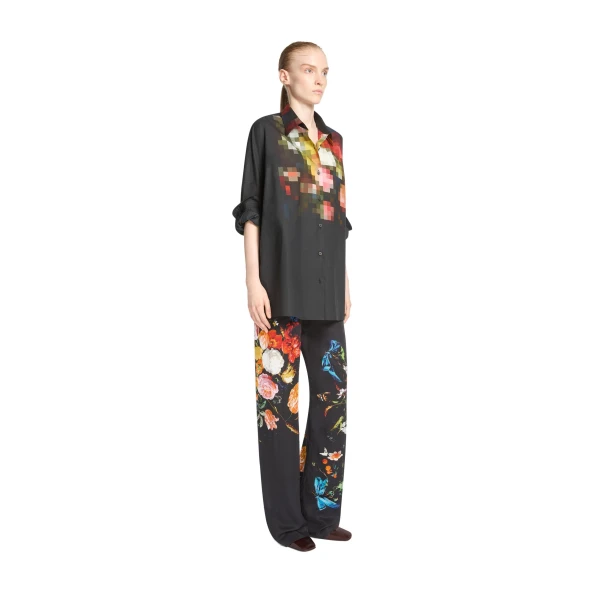 Cotton cocoon shirt in Black - Image 3