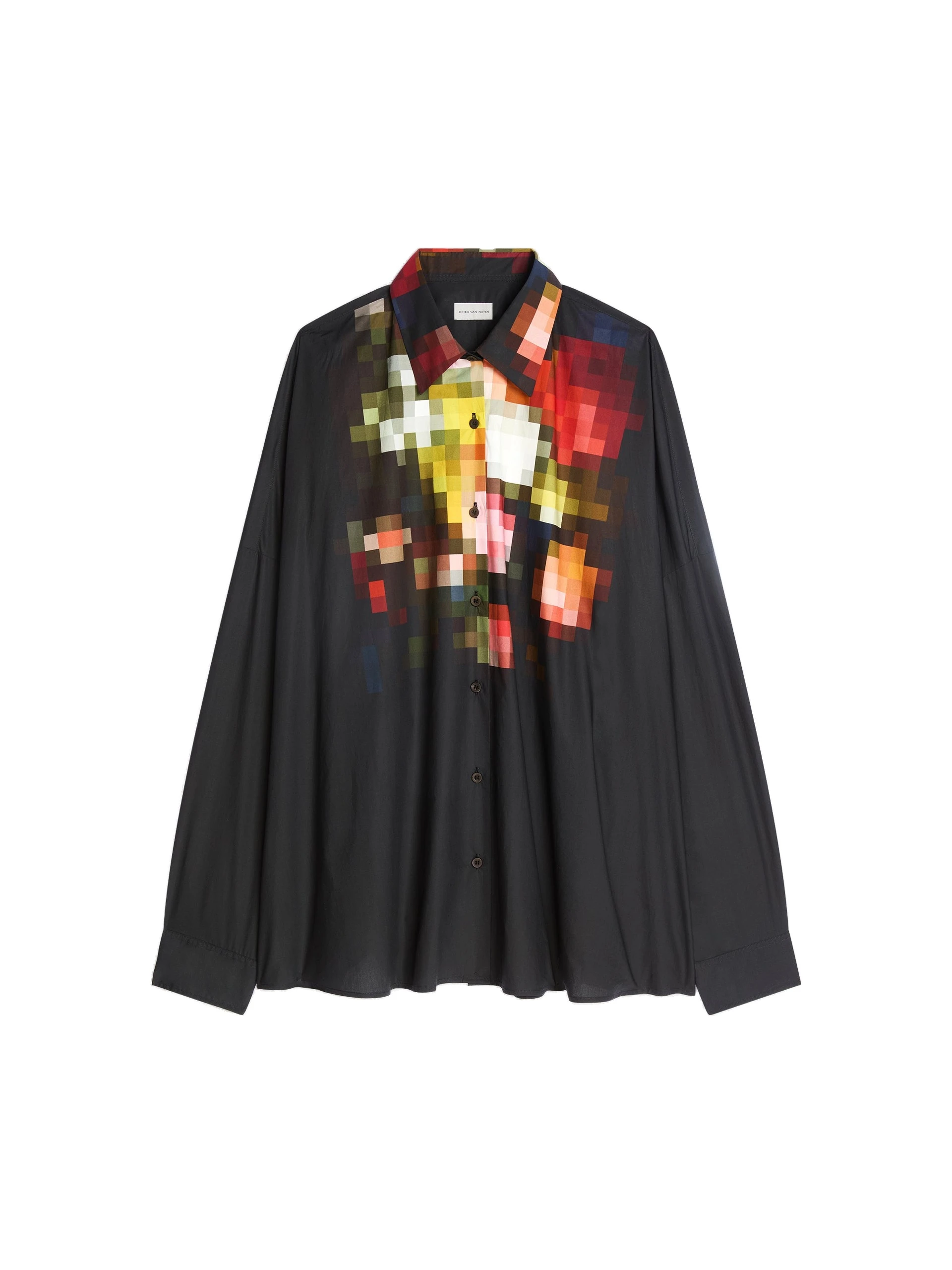 Dries Van Noten Cotton cocoon shirt in Black | Tops | Coveti Dries Van Noten Cotton cocoon shirt in Black | Tops | Coveti