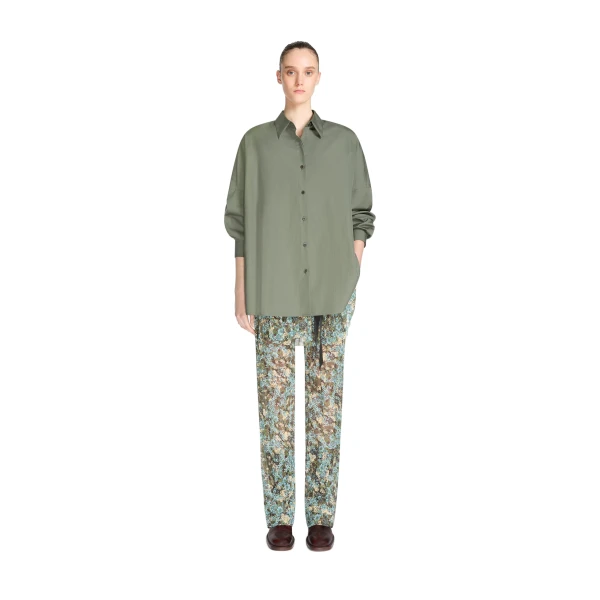 Cotton cocoon shirt in Green - Image 2