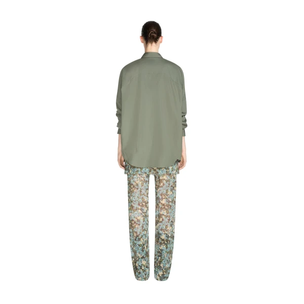 Cotton cocoon shirt in Green - Image 4