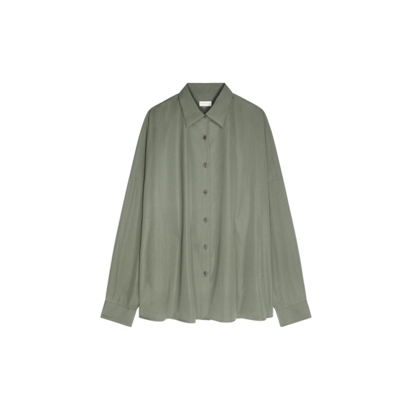 Dries Van Noten Cotton cocoon shirt in Green | Tops | Coveti