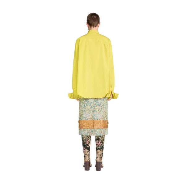 Cotton cocoon shirt in Lime - Image 4