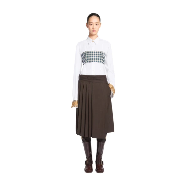 Cotton flannel bandeau top in Petrol - Image 2
