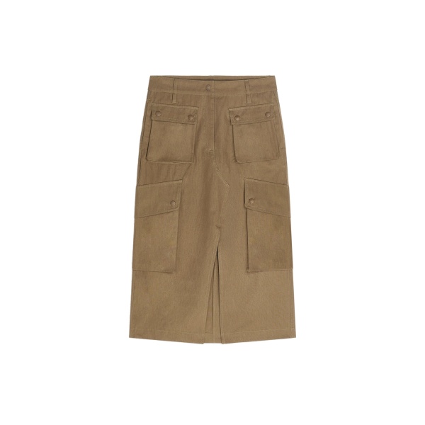Dries Van Noten Cotton poplin cargo skirt in Khaki | Skirts | Coveti