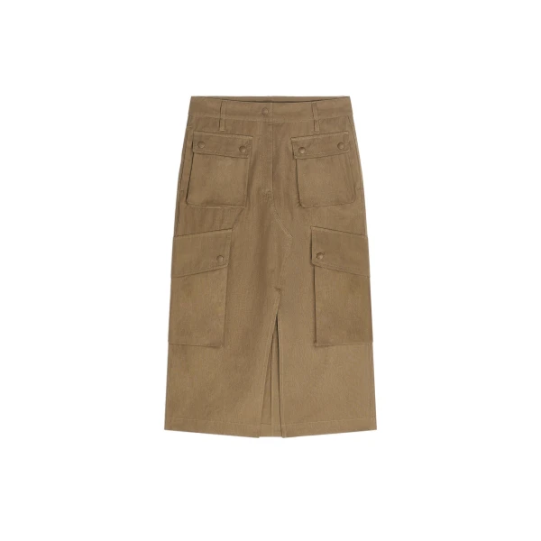 Dries Van Noten Cotton poplin cargo skirt in Khaki | Skirts | Coveti