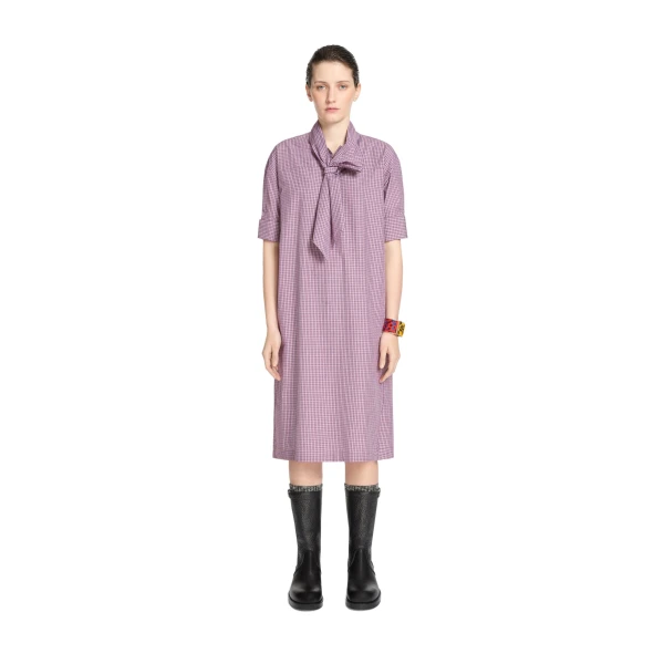 Cotton shirt dress in Purple - Image 2