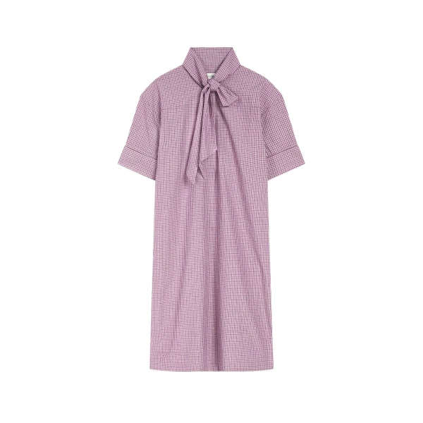 Cotton shirt dress in Purple