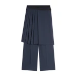 Dries Van Noten Crepe skirt pants in Navy | Pants | Coveti