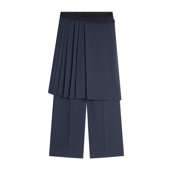 Dries Van Noten Crepe skirt pants in Navy | Pants | Coveti