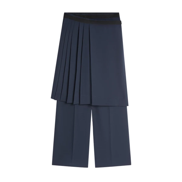 Dries Van Noten Crepe skirt pants in Navy | Pants | Coveti