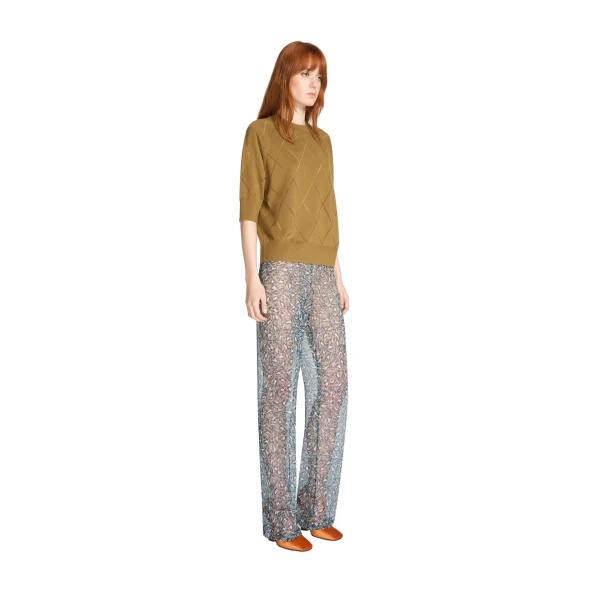 Crew neck merino sweater in Khaki - Image 3