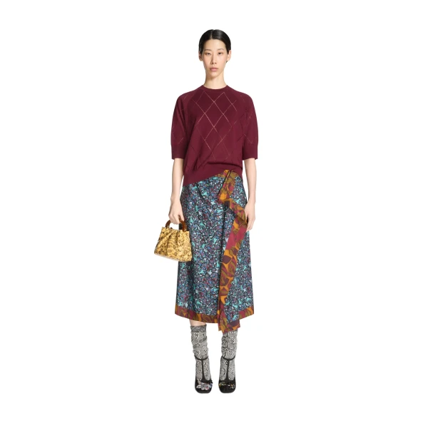 Crew neck merino sweater in Wine - Image 2