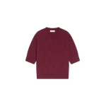 Dries Van Noten Crew neck merino sweater in Wine | Knitwear | Coveti
