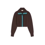Dries Van Noten Cropped cashmere cardigan in Dark Brown | Knitwear | Coveti