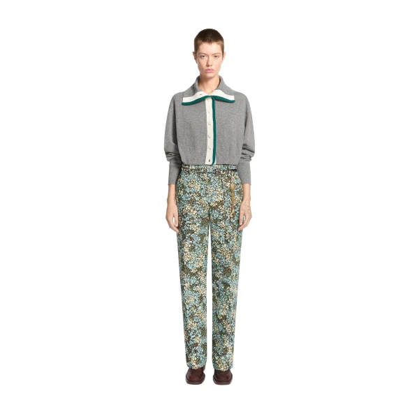 Cropped cashmere cardigan in Grey - Image 2