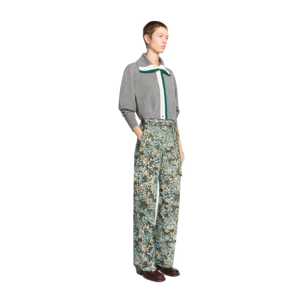 Cropped cashmere cardigan in Grey - Image 3