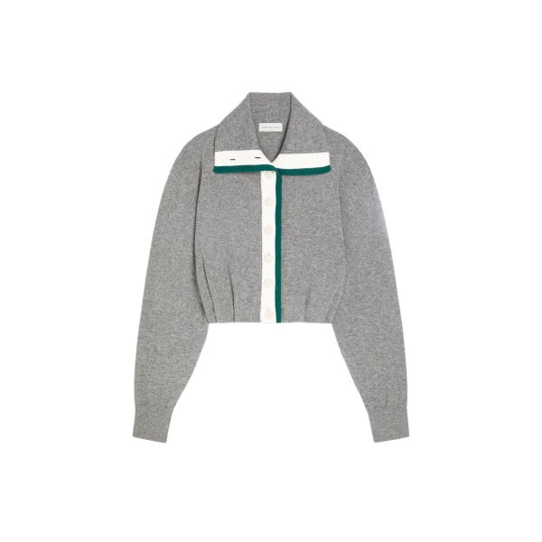 Dries Van Noten Cropped cashmere cardigan in Grey | Knitwear | Coveti