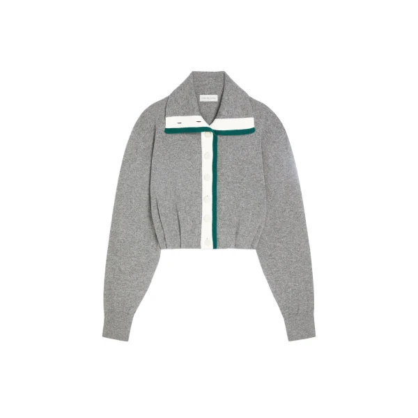 Cropped cashmere cardigan in Grey