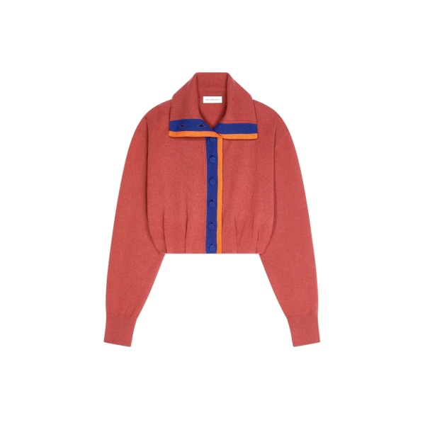 Dries Van Noten Cropped cashmere cardigan in Old Rose | Knitwear | Coveti