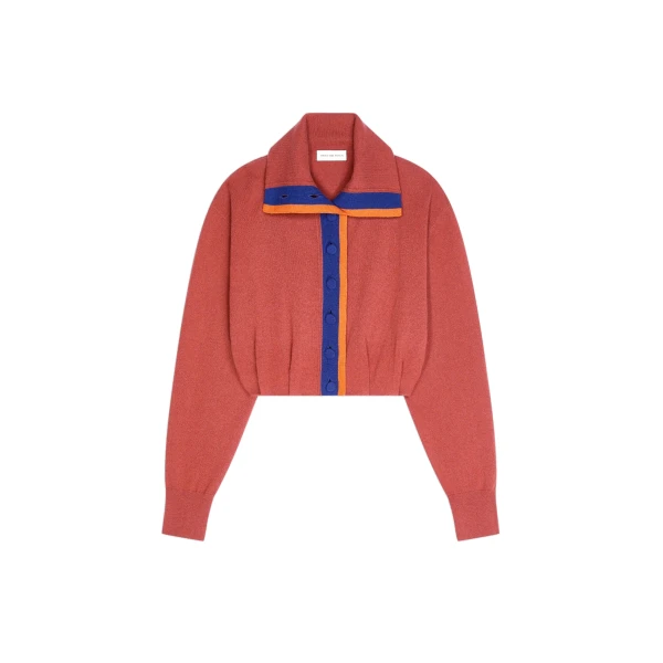Dries Van Noten Cropped cashmere cardigan in Old Rose | Knitwear | Coveti
