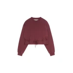 Dries Van Noten Cropped sweatshirt in Burgundy Melange | Tops | Coveti